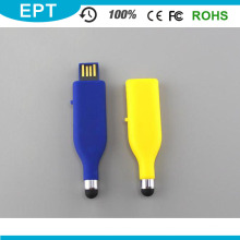 Gros écran tactile en plastique jaune USB Flash Pen Drive pour échantillon gratuit (TD053)